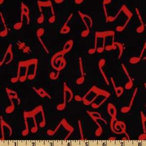  44 Wide Making Music Batik Music Notes Red Fabric By The 