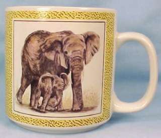 Neat AFRICAN ELEPHANT STONEWARE COFFEE MUG Papel  
