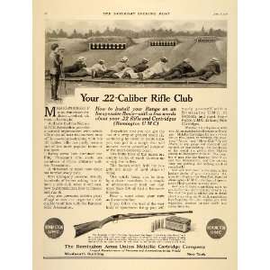  1916 Ad .22 Caliber Rifle Gun Club Shooting Range WWI 