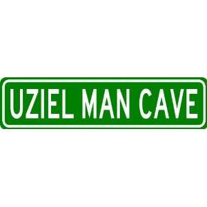UZIEL MAN CAVE Sign   Personalized Last Name Sign   Aluminum   6 x 24 