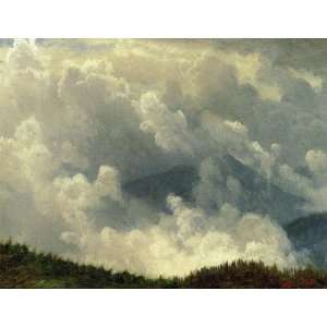  Oil Painting Mountain Mist Albert Bierstadt Hand Painted 