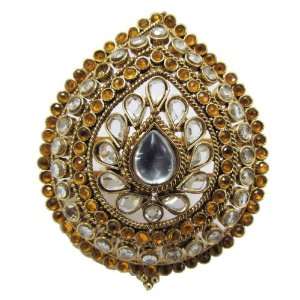   Victorian Style Gold Tone Adjustable Ring Bollywood Indian Jewelry