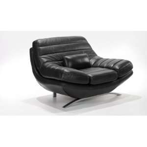  Armen Living AL LC85531BL Riviera Chair Black Leathermatch 
