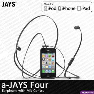 Jays Four Earphones Headphones Headset w Mic Remote Control iPhone 