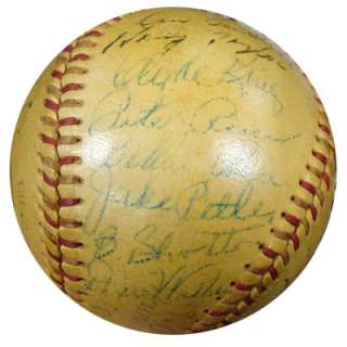   Dodgers Autographed Signed AL Baseball Robinson Hodges JSA #X01685