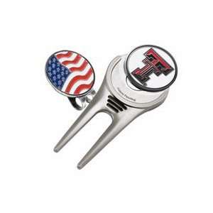  Texas Tech Red Raiders Divot Tool Hat Clip with Golf Ball 