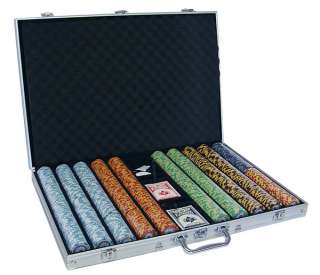 1000 Ct Monte Carlo Poker Chip Set 14 Gram 3 Tone Chips  
