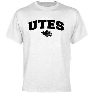  Utah Utes White Mascot Arch T shirt