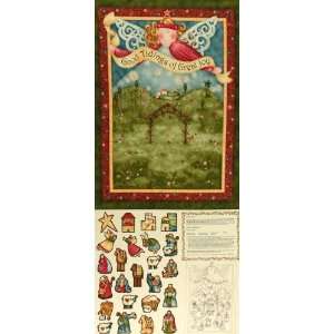  44 Wide Tidings Advent Quilt Panel Green Fabric By The 