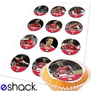  12x Arsenal Team (EPL) Edible Cake Toppers (Birthday 