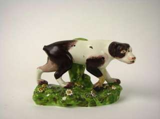Antique Staffordshire pottery Pearlware Glaze Dog Pointer Figurine 