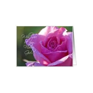  Pink Rose Flower Girl Invitations Paper Greeting Cards 