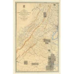  Civil War Map of the Region between Gettysburg, PA and 