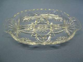  for your review is a mint Anchor Hocking press glass relish dish