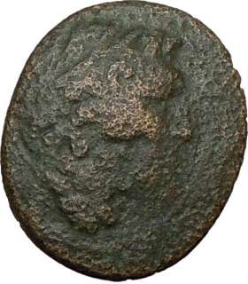 Halicarnassus POSEIDON TRIDENT Rare Authentic Ancient Greek Coin 100BC