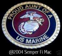 PROUD AUNT OF A US MARINE DOG TAG PIN BOOT CAMP UNCLE  