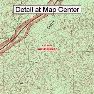   Topographic Quadrangle Map   Carlisle, Mississippi (Folded/Waterproof