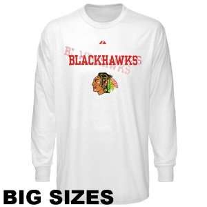  Majestic Chicago Blackhawks White Shadow Big Sizes Long 