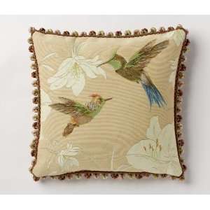  Presents the Hummingbird French Woven Pillow in Pale Orange. Pillow 