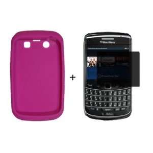 BLACKBERRY BOLD 9700 HOT PINK SILICONE SKIN CASE *PLUS* PRIVACY SCREEN 