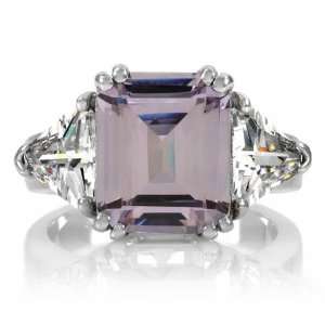  Eulalias Asscher Cut Lavender Cocktail Ring Jewelry