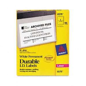  Avery Products   Avery   Permanent ID Laser Labels, 5 x 8 