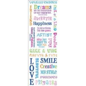    My Style Vellum Messages Stickers 4.5X12.5 Sheet 