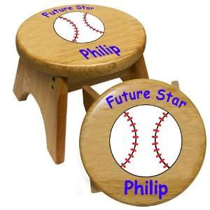   Baseball Kids Wooden Step Stool Chair by Holgate Toys