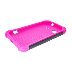 For HTC Sensation 4G/XE Armor 3IN1 Hybrid Pink Silicone Black Case 