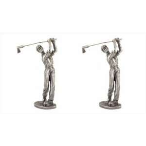  Swinging Golfer Collectible Pewter Figurines Set of 2 