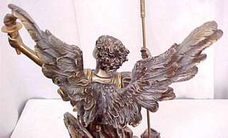 Archangel Uriel Statue Battle Angel W/ Spear & Torch  