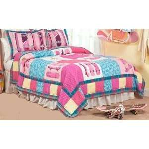  Twin Size Pink Skater Girl bedding Skateboard Bedroom 