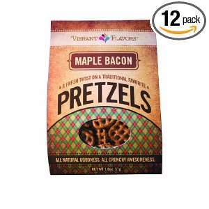Vibrant Flavors Pretzels, Maple Bacon, 1.8 Ounce Bags (Pack of 12 