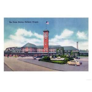 Portland, Oregon   Exterior View of Union Station Giclee Poster Print 
