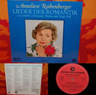 ANNELIESE ROTHENBERGER   Lieder Der Romantik LP  