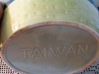 Hen on Nest Pottery Dish marked TAIWAN  