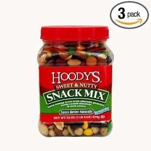 Hoodys Sweet & Nutty Snack Mix, 22 Ounce Plastic Jars (Pack of 3)