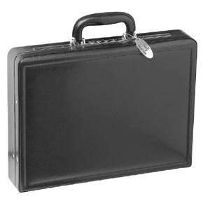  Mancini Black Leather Briefcase Attache Case 3