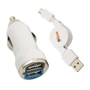 Port USB Mini Car Charger Vehicle Power Adapter (2000mA) + Micro USB 