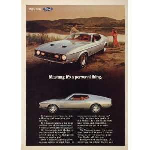   Mustang Muscle Car Mach I Beach   Original Print Ad