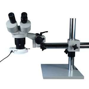   40X 80X Single Bar Boom Stand Stereo Microscope with 64 LED Ring Light