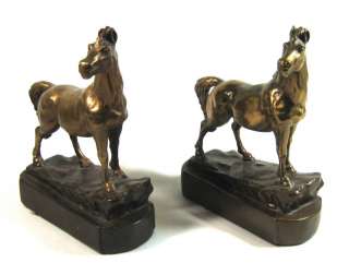 Vintage Armor Bronze Clad “Wild Mustang” Horse Bookends  