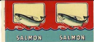 25 Vintage 1940s Generic Salmon Can Labels CHEAP  