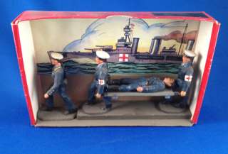 Wounded soldier toy figurine set   Military red cross stretcher party 