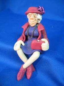 Collectible J Manning Figurine Limited Edition Seated Lady in Purple 