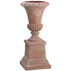 18dx40h Fiberglass Urn Terra Cotta 