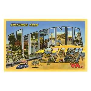 Greetings from Virginia Beach, Virginia Travel Premium Poster Print 