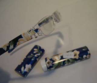 Floral pattern Reader glasses with tube 1.75 NEW  