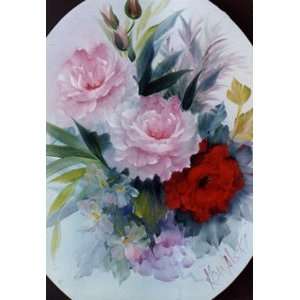   Painting Packet Red and Pink Roses in an Oval (0720867061067) Books