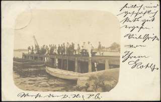 samoa, APIA, Pier with People, Boats (1909) RPPC  